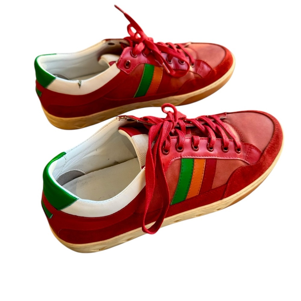 Gucci Men’s Red Leather Low Top Sneaker | Size 10 - Picture 6 of 16